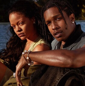 Rihanna with her partner A$AP Rocky